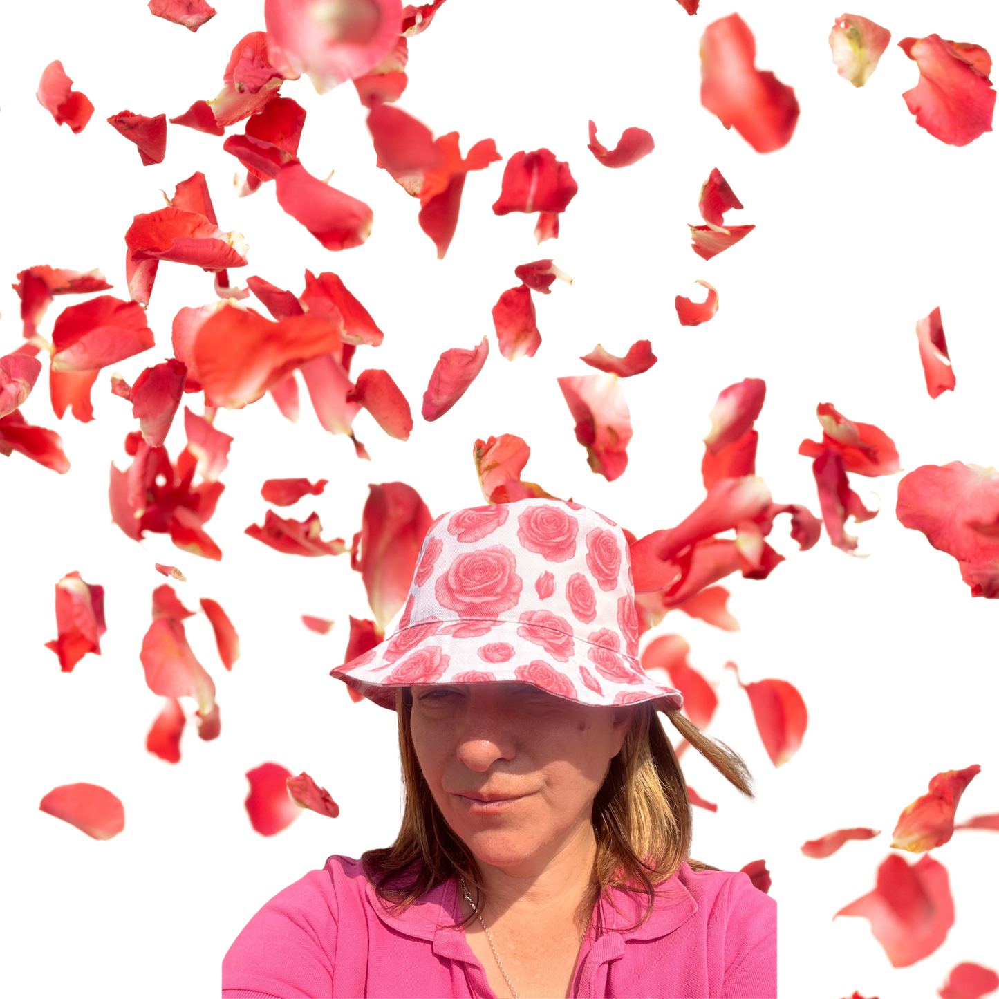 Limited Edition Roses Print Cotton Denim Bucket Hat – UK Made Festival & Sun Hat