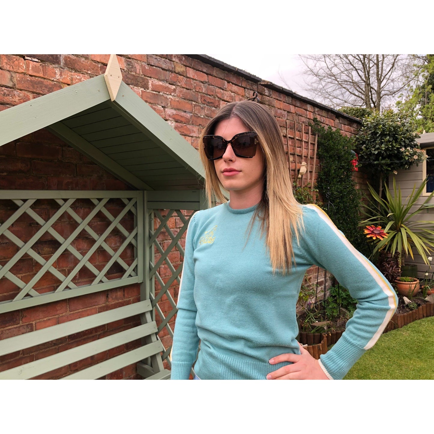 Women's 100% merino wool Jumper, weightless & warm in Pastel Cheltenham Green