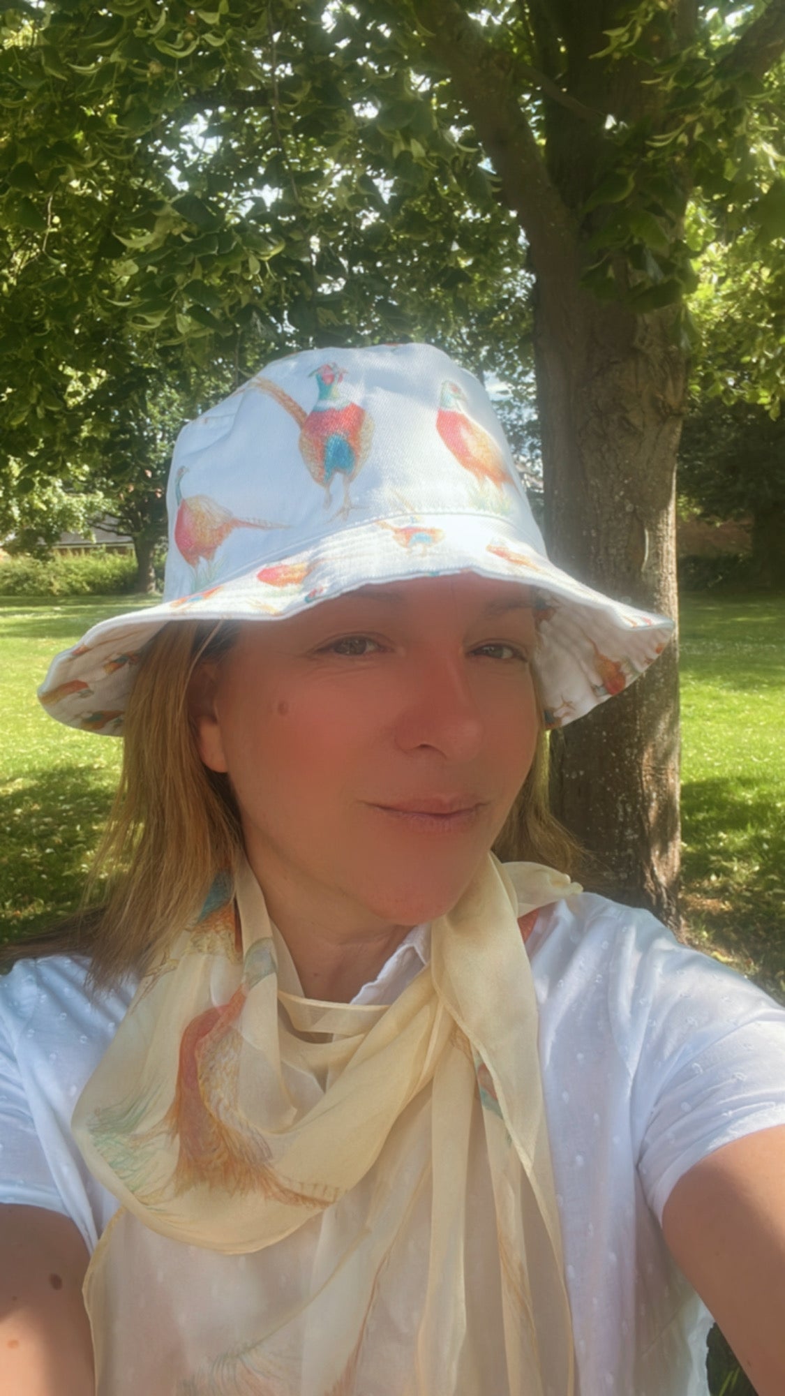 Limited Edition Pheasant Print Cotton Denim Bucket Hat – UK Made Festival & Sun Hat