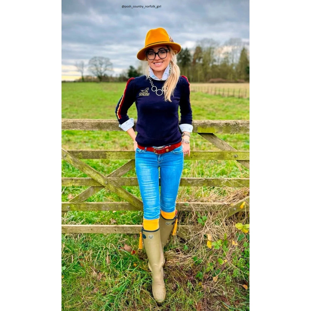 Women's 100% Merino Wool Jumper in Deep Roma Blue