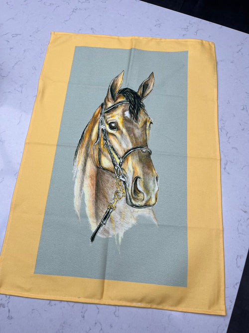 Large Horse Tea Towel 3 Pack, Equestrian Tea Towels 3 Pack. 100 % Cotton