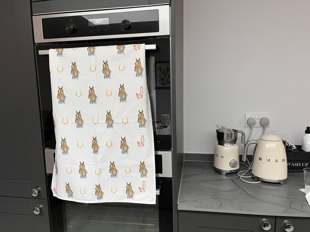 Large Horse Tea Towel 3 Pack, Equestrian Tea Towels 3 Pack. 100 % Cotton