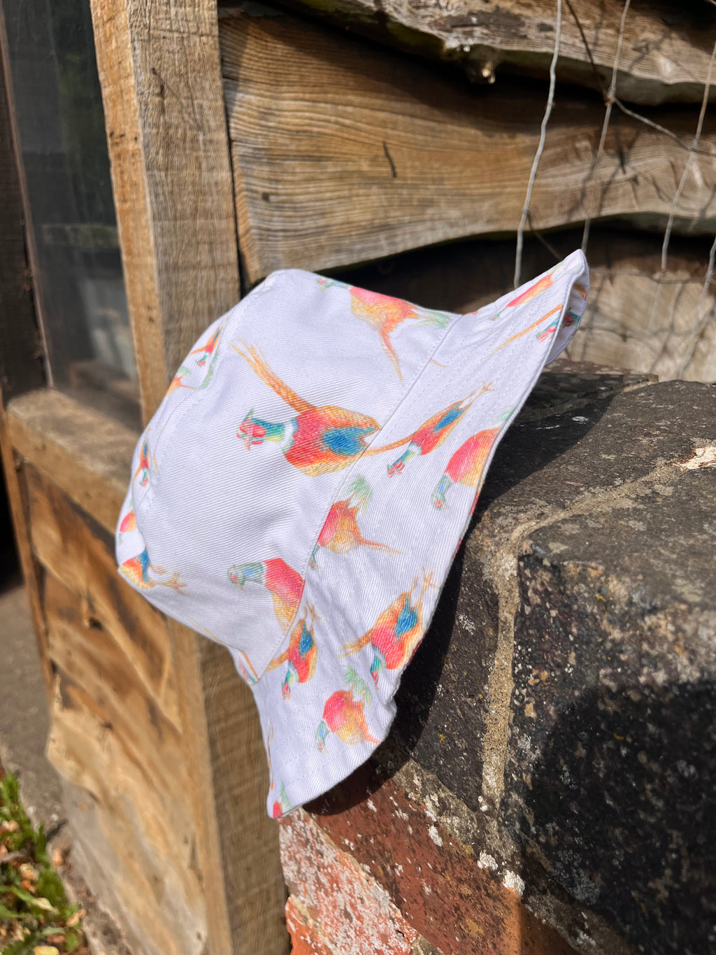 Limited Edition Pheasant Print Cotton Denim Bucket Hat – UK Made Festival & Sun Hat