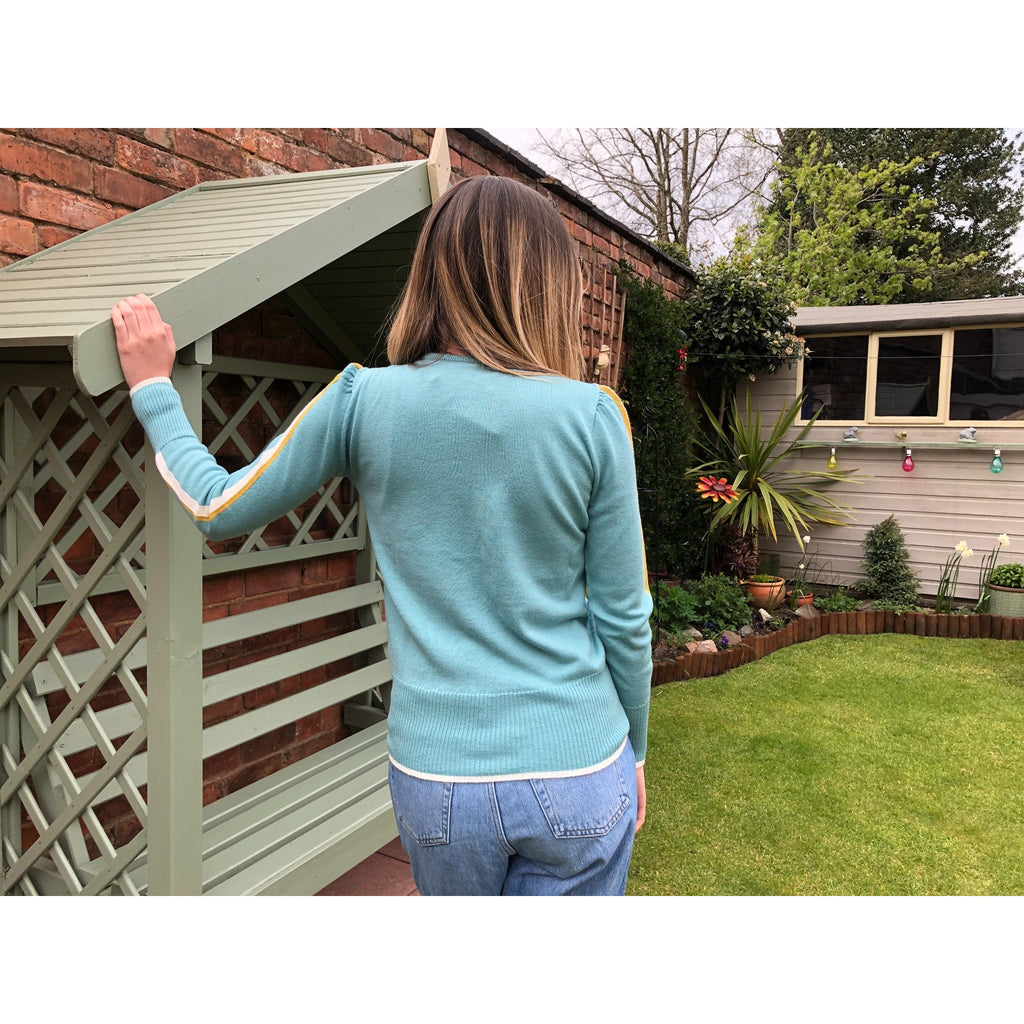 Women's 100% Merino Wool Jumper, weightless & warm in Pastel Cheltenham Green