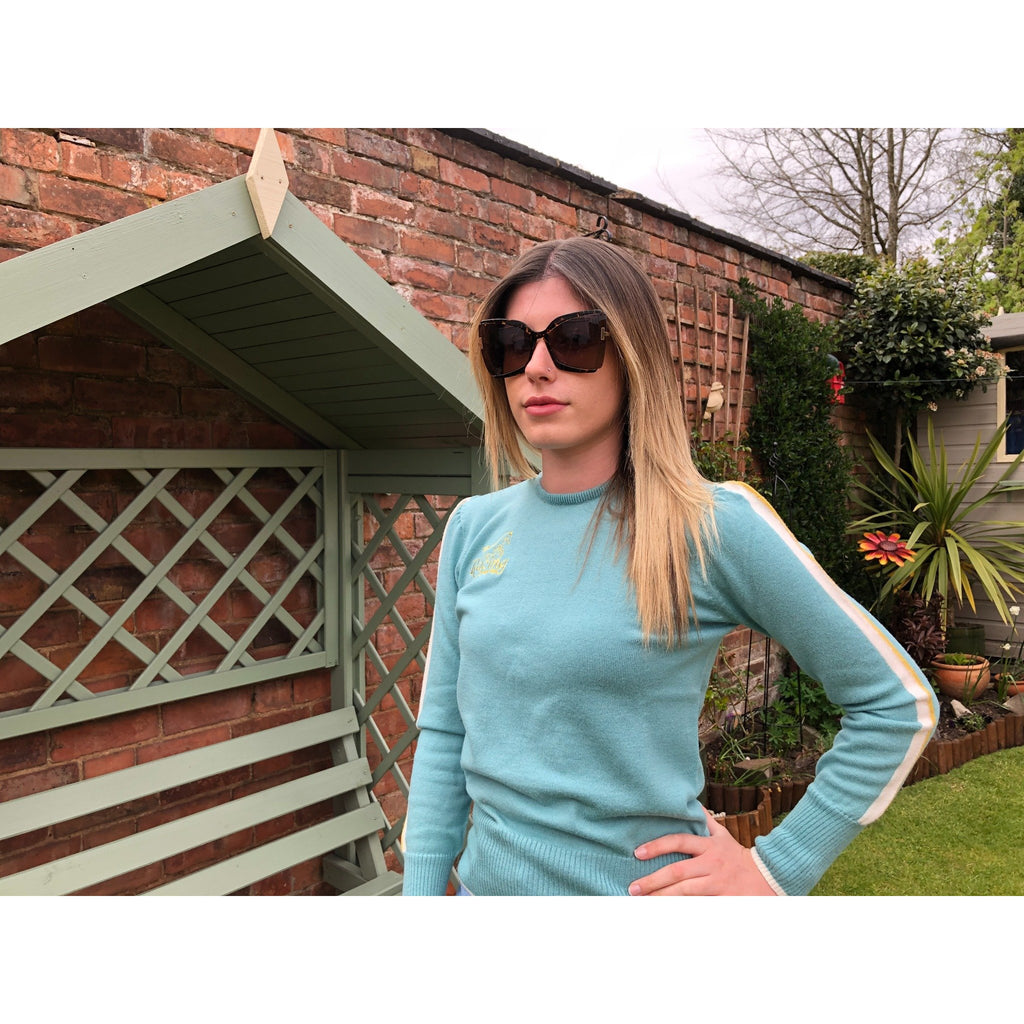 Women's 100% Merino Wool Jumper, weightless & warm in Pastel Cheltenham Green